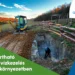 Árammentes BIOROCK szennyvíztisztító rendszer telepítése tábori környezetben – földmunka kotrógéppel